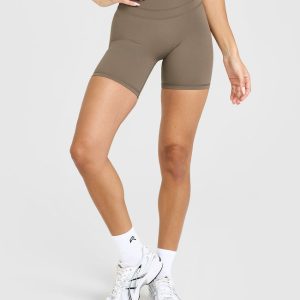 Unified High Waisted Shorts 6" Moss Brown