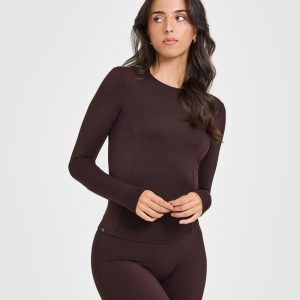 Mellow™ Soft Long Sleeve Top Plum Brown