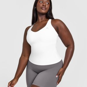 Unified V-Neck Cross Back Vest White