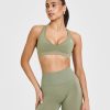 Effortless Seamless Racer Back Sports Bra Deep Sage Green