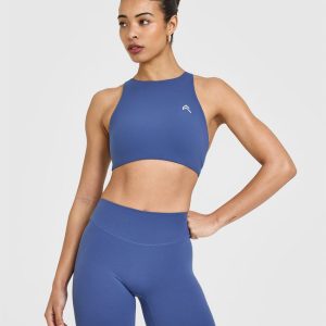 EasyLift™ High Neck Sports Bra Shadow Blue
