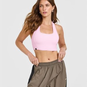 Mellow™ Rib Square Neck Bra Chalk Pink