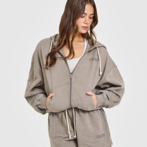 Raw Lounge Oversized Zip Hoodie Washed Minky