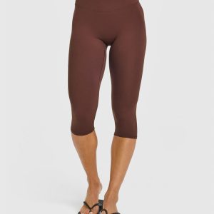 SoftMotion™ High Waisted Capri Leggings Espresso Brown