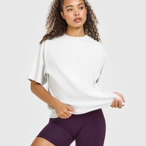 Oversized Oner Washed T-Shirt Light Grey Marl