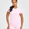 Go To Seamless Fitted Top Chalk Pink
