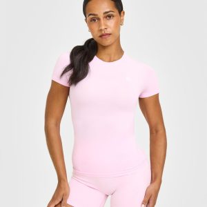 Go To Seamless Fitted Top Chalk Pink